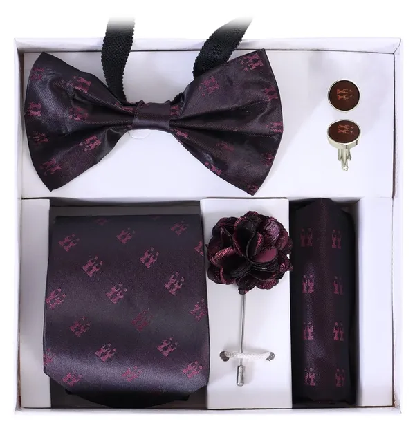 Men's_Premium_5-Piece_Tie_Gift_Set_�_Necktie,_Bow_Tie,_Pocket_Square,_Cufflinks_&_Lapel_Pin_�_Elegant_Formal_Accessories_Combo_(9_Colors)