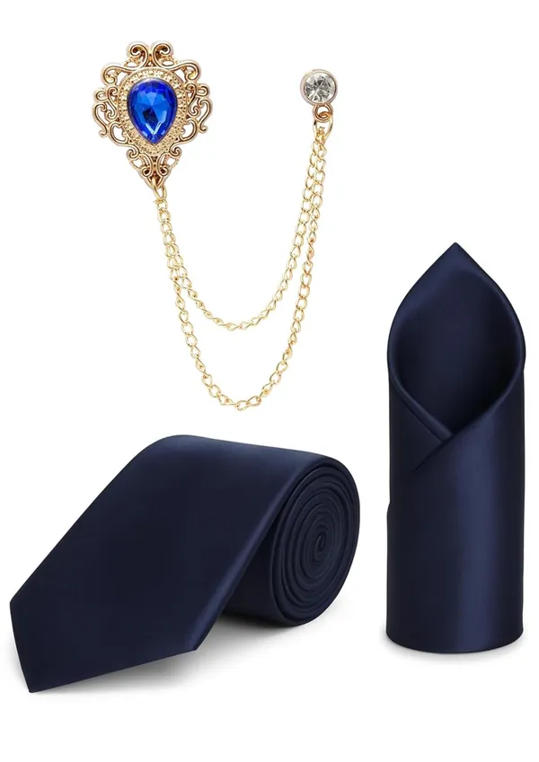 Men_Premium_Satin_Tie,_Pocket_Square_&_Brooch_Combo_Set_Party_&_Formal_Wear_�_Available_in_9_Colors