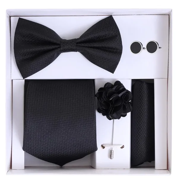 5-in-1_Premium_Men_Accessory_Set_(9_Colors_Combo)_|_Necktie,_Bow_Tie,_Pocket_Square,_Cufflinks_&_Lapel_Pin_|_Formal_Wedding_&_Party_Gift_Set_for_Men