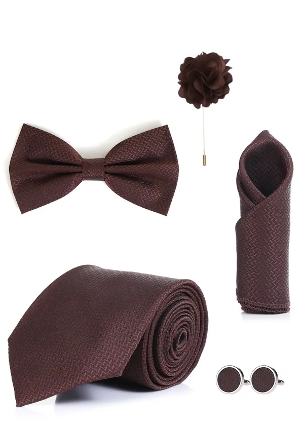 5-in-1_Premium_Men_Accessory_Set_(9_Colors_Combo)_|_Necktie,_Bow_Tie,_Pocket_Square,_Cufflinks_&_Lapel_Pin_|_Formal_Wedding_&_Party_Gift_Set_for_Men