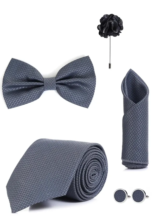 5-in-1_Premium_Men_Accessory_Set_(9_Colors_Combo)_|_Necktie,_Bow_Tie,_Pocket_Square,_Cufflinks_&_Lapel_Pin_|_Formal_Wedding_&_Party_Gift_Set_for_Men