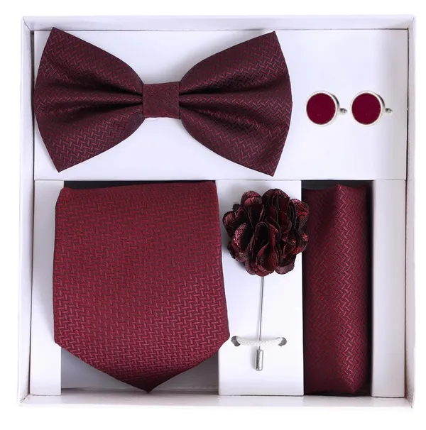 5-in-1_Premium_Men_Accessory_Set_(9_Colors_Combo)_|_Necktie,_Bow_Tie,_Pocket_Square,_Cufflinks_&_Lapel_Pin_|_Formal_Wedding_&_Party_Gift_Set_for_Men