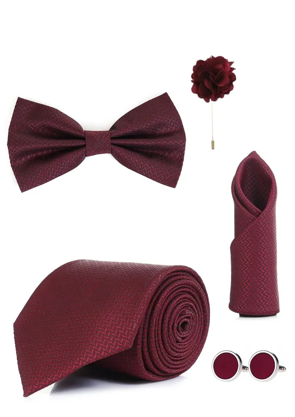 5-in-1_Premium_Men_Accessory_Set_(9_Colors_Combo)_|_Necktie,_Bow_Tie,_Pocket_Square,_Cufflinks_&_Lapel_Pin_|_Formal_Wedding_&_Party_Gift_Set_for_Men