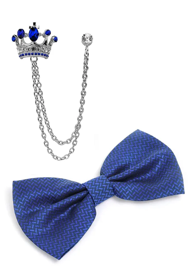 Men_Luxury_Bow_Tie_with_Royal_Crown_Brooch_&_Dual_Chain_|_Adjustable_Pre-Tied_Satin_Bow_Tie