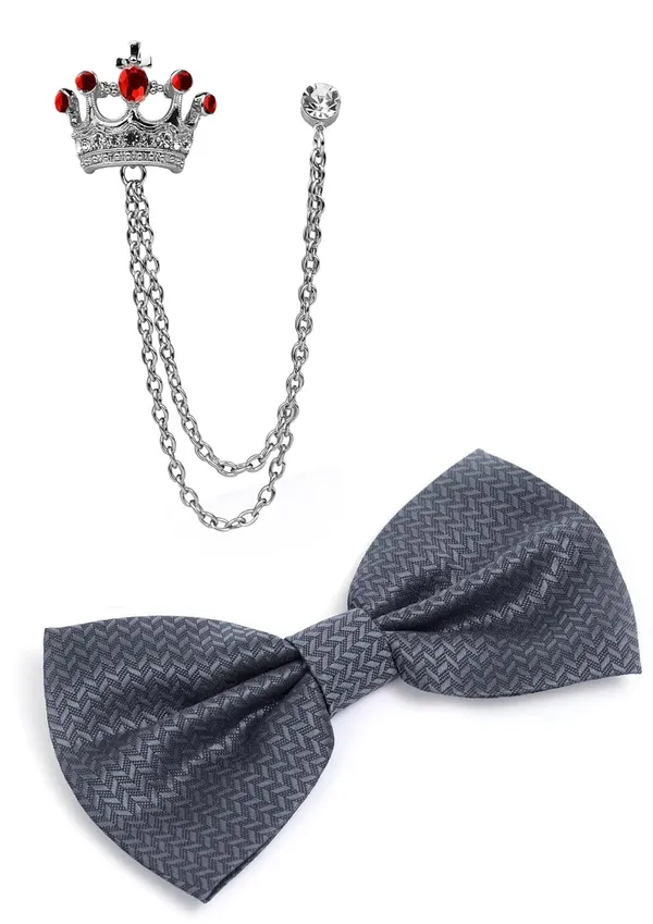 Men_Luxury_Bow_Tie_with_Royal_Crown_Brooch_&_Dual_Chain_|_Adjustable_Pre-Tied_Satin_Bow_Tie