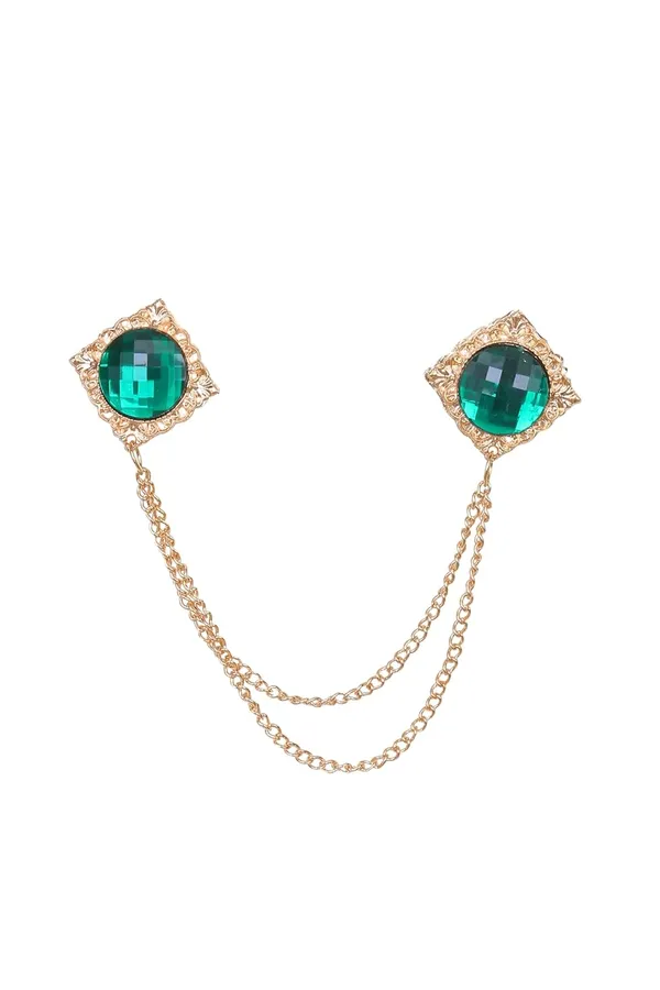 Voxon_Men's_Gem_Brooch_Lapel_Pin_Badge_Hanging_Chains_Collar_Brooches_Pin_for_Career_Suit_Tuxedo_of_Shirts_Tie_Hat_Scarf_for_Boyfriend_Father_Birthday_Gift_(Green)