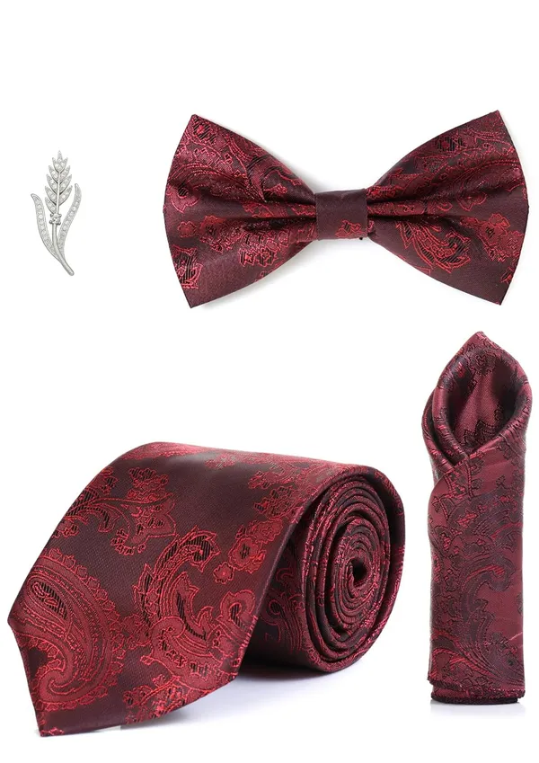 Men_Necktie_Combo_Set_(Tie_+_Bow_Tie_+_Pocket_Square_+_Brooch)_�_13_Elegant_Colors_|_Premium_Formal_look