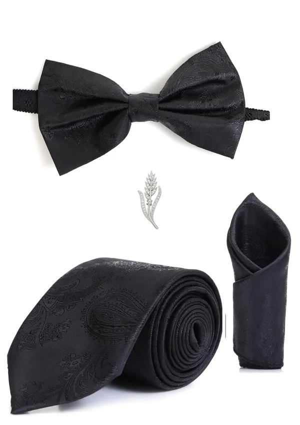 Men_Necktie_Combo_Set_(Tie_+_Bow_Tie_+_Pocket_Square_+_Brooch)_�_13_Elegant_Colors_|_Premium_Formal_look