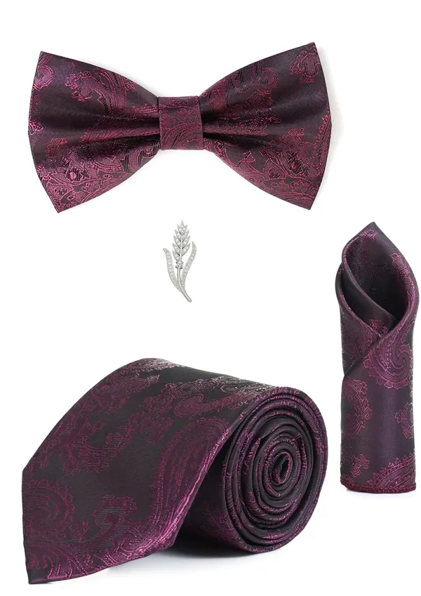 Men_Necktie_Combo_Set_(Tie_+_Bow_Tie_+_Pocket_Square_+_Brooch)_�_13_Elegant_Colors_|_Premium_Formal_look