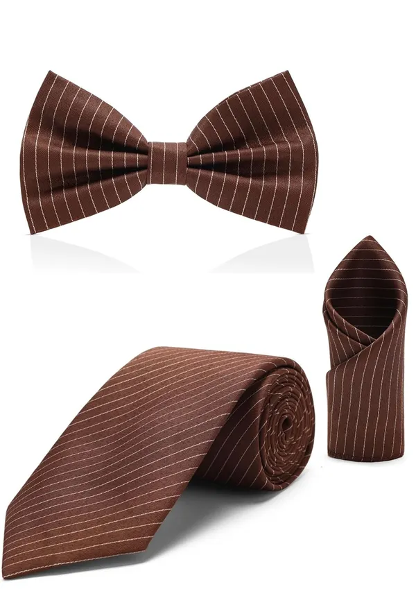Men_Striped_Necktie,_Bow_Tie_&_Pocket_Square_Set_�_7_Colors_Premium_Striped_Design_�_Elegant_stripe_pattern