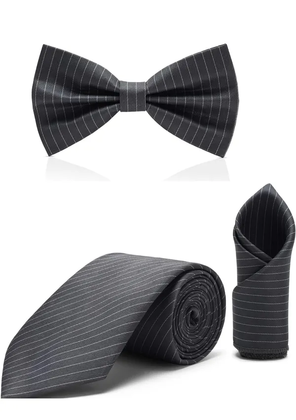 Men_Striped_Necktie,_Bow_Tie_&_Pocket_Square_Set_�_7_Colors_Premium_Striped_Design_�_Elegant_stripe_pattern