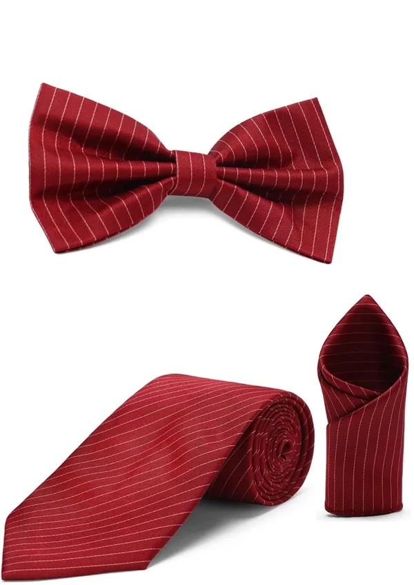Men_Striped_Necktie,_Bow_Tie_&_Pocket_Square_Set_�_7_Colors_Premium_Striped_Design_�_Elegant_stripe_pattern
