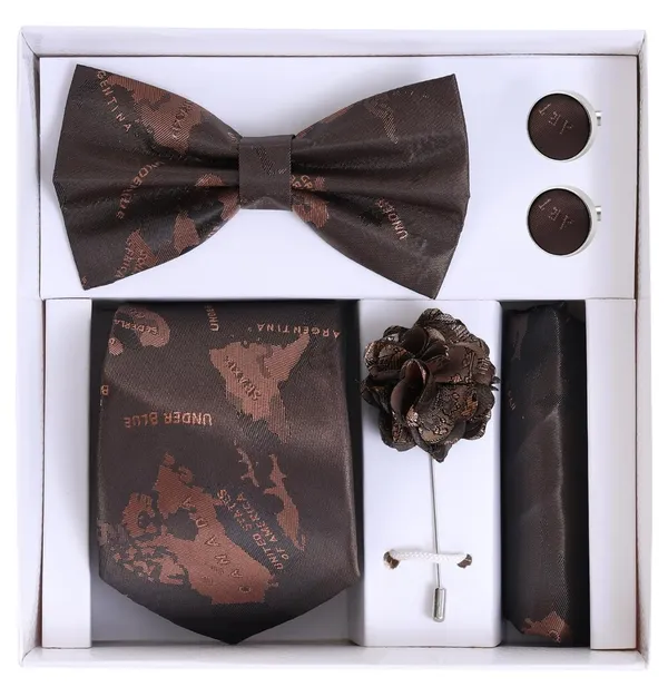 Random_Stripe_Necktie_Gift_Set_for_Men_Tie,_Bow_Tie,_Pocket_Square,_Lapel_Pin_&_Cufflinks_Party_&_Formal_Wear_(12_Colors_Available)