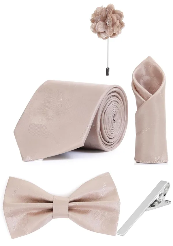 Random_Strip_Premium_Necktie_Gift_Set_for_Men_Tie,_Bow_Tie,_Pocket_Square,_Brooch_&_Tie_Clip_12_Elegant_Colors