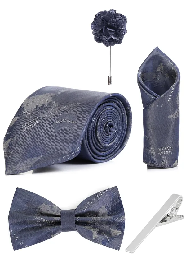 Random_Strip_Premium_Necktie_Gift_Set_for_Men_Tie,_Bow_Tie,_Pocket_Square,_Brooch_&_Tie_Clip_12_Elegant_Colors
