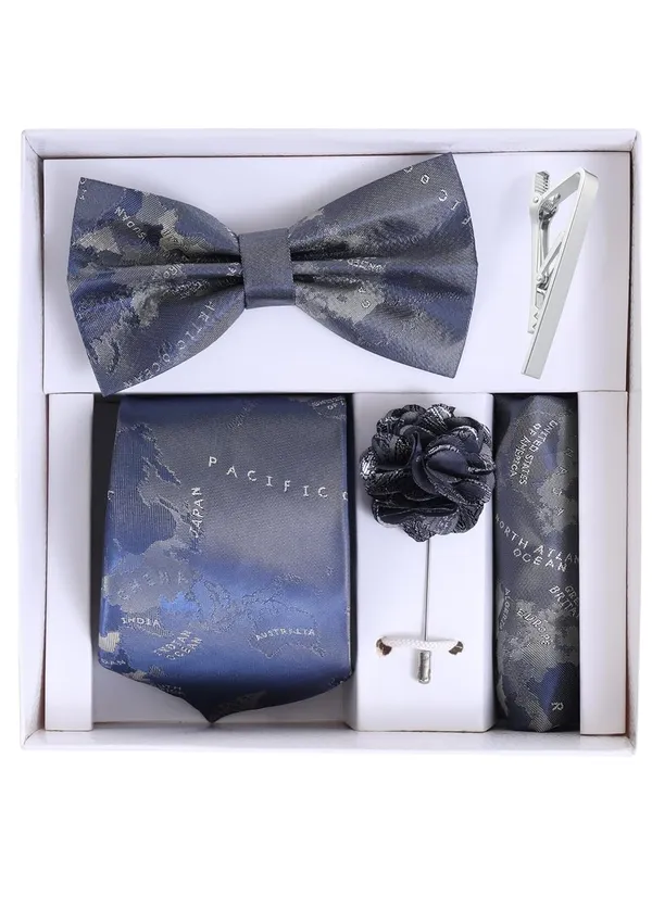 Random_Strip_Premium_Necktie_Gift_Set_for_Men_Tie,_Bow_Tie,_Pocket_Square,_Brooch_&_Tie_Clip_12_Elegant_Colors