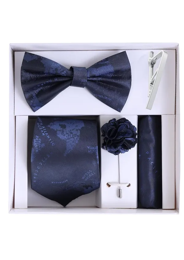 Random_Strip_Premium_Necktie_Gift_Set_for_Men_Tie,_Bow_Tie,_Pocket_Square,_Brooch_&_Tie_Clip_12_Elegant_Colors