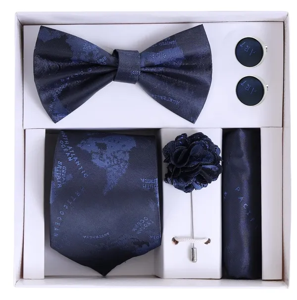 Random_Stripe_Necktie_Gift_Set_for_Men_Tie,_Bow_Tie,_Pocket_Square,_Lapel_Pin_&_Cufflinks_Party_&_Formal_Wear_(12_Colors_Available)