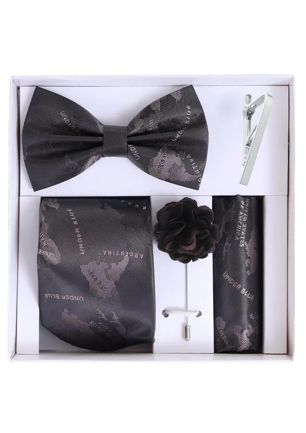Random_Strip_Premium_Necktie_Gift_Set_for_Men_Tie,_Bow_Tie,_Pocket_Square,_Brooch_&_Tie_Clip_12_Elegant_Colors