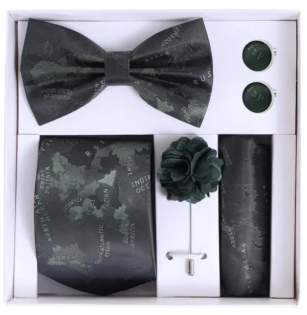 Random_Stripe_Necktie_Gift_Set_for_Men_Tie,_Bow_Tie,_Pocket_Square,_Lapel_Pin_&_Cufflinks_Party_&_Formal_Wear_(12_Colors_Available)