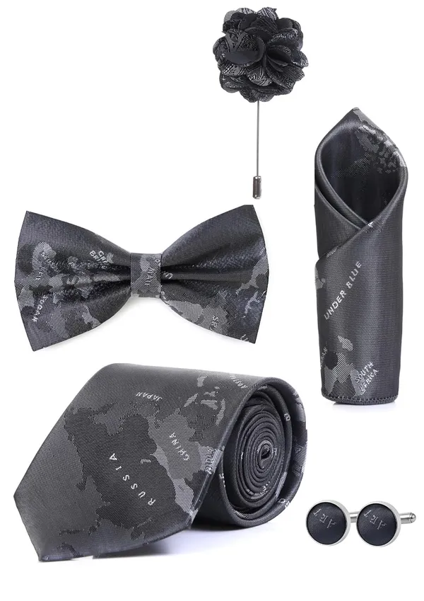Random_Stripe_Necktie_Gift_Set_for_Men_Tie,_Bow_Tie,_Pocket_Square,_Lapel_Pin_&_Cufflinks_Party_&_Formal_Wear_(12_Colors_Available)