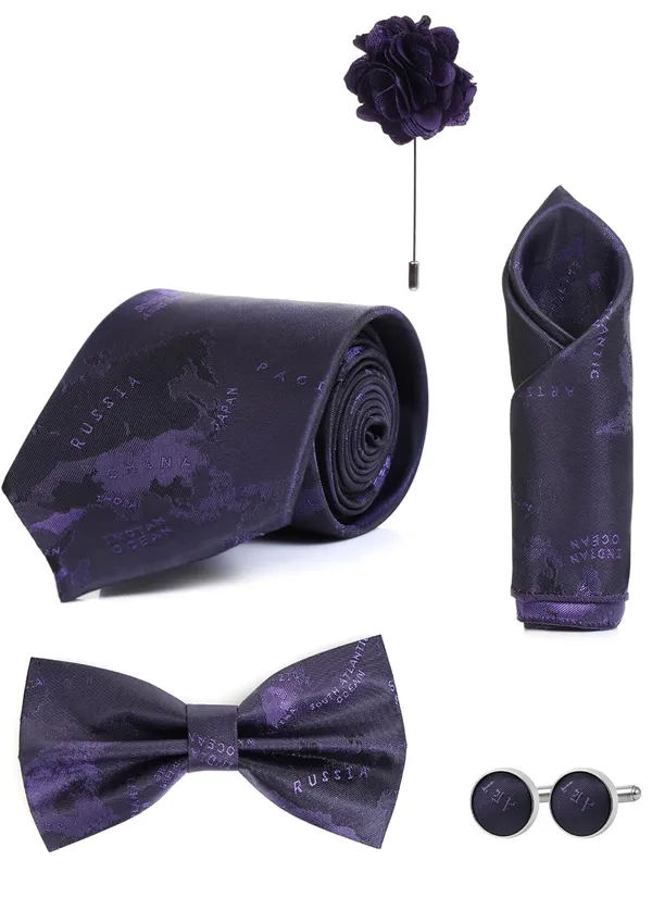 Random_Stripe_Necktie_Gift_Set_for_Men_Tie,_Bow_Tie,_Pocket_Square,_Lapel_Pin_&_Cufflinks_Party_&_Formal_Wear_(12_Colors_Available)
