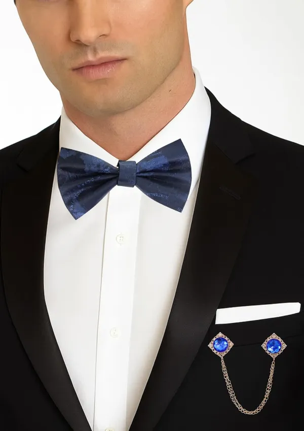 Men_Premium_Designer_Bow_Tie_with_Dual_Chain_&_Gemstone_Brooch_|_Pre-Tied_Adjustable_Luxury_Bow_Tie