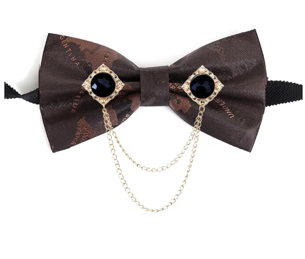 Men_Premium_Designer_Bow_Tie_with_Dual_Chain_&_Gemstone_Brooch_|_Pre-Tied_Adjustable_Luxury_Bow_Tie
