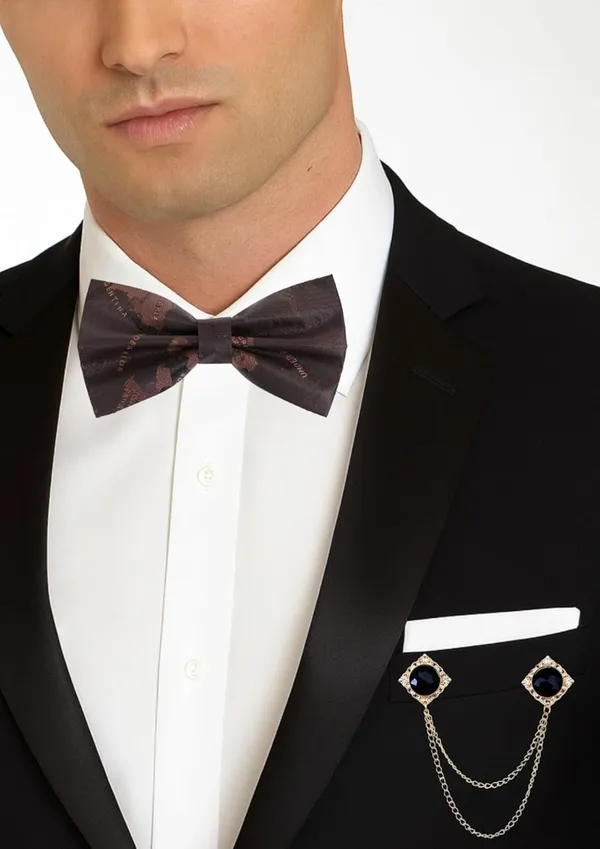 Men_Premium_Designer_Bow_Tie_with_Dual_Chain_&_Gemstone_Brooch_|_Pre-Tied_Adjustable_Luxury_Bow_Tie