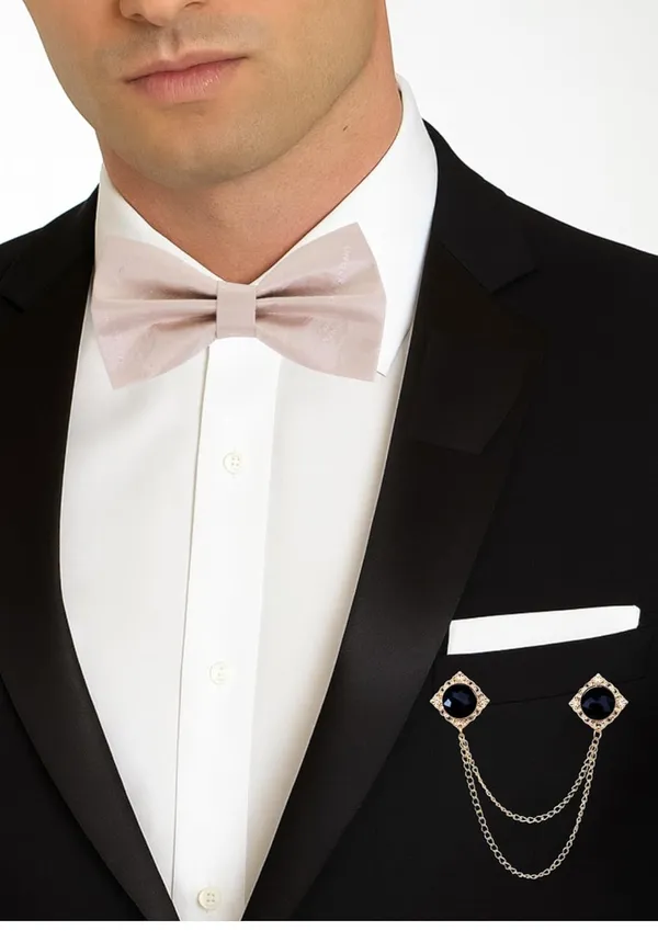 Men_Premium_Designer_Bow_Tie_with_Dual_Chain_&_Gemstone_Brooch_|_Pre-Tied_Adjustable_Luxury_Bow_Tie