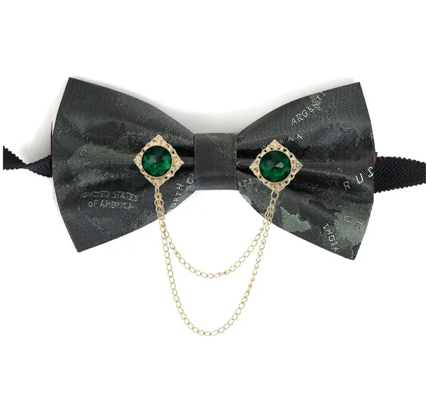Men_Premium_Designer_Bow_Tie_with_Dual_Chain_&_Gemstone_Brooch_|_Pre-Tied_Adjustable_Luxury_Bow_Tie