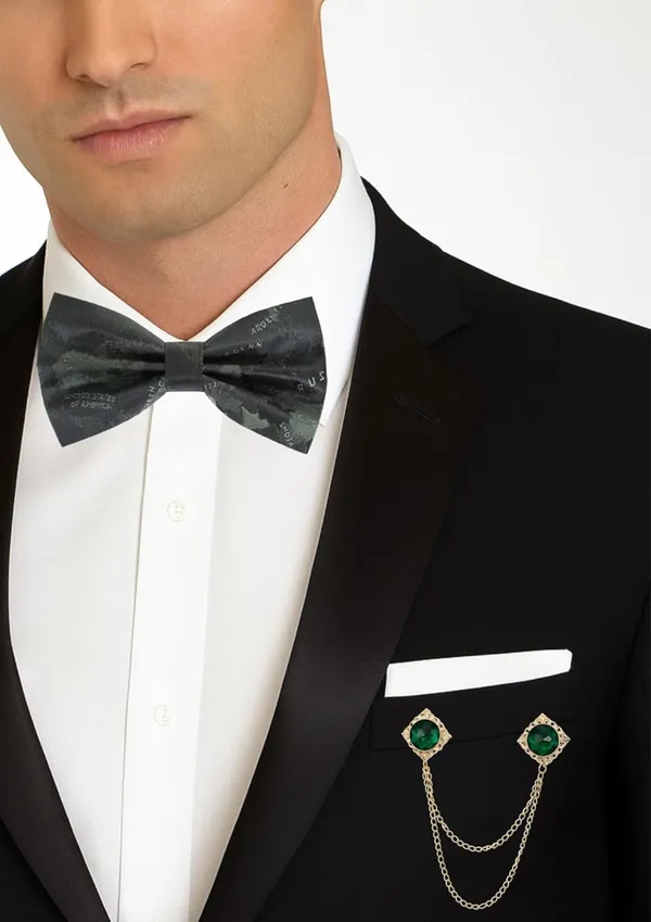 Men_Premium_Designer_Bow_Tie_with_Dual_Chain_&_Gemstone_Brooch_|_Pre-Tied_Adjustable_Luxury_Bow_Tie