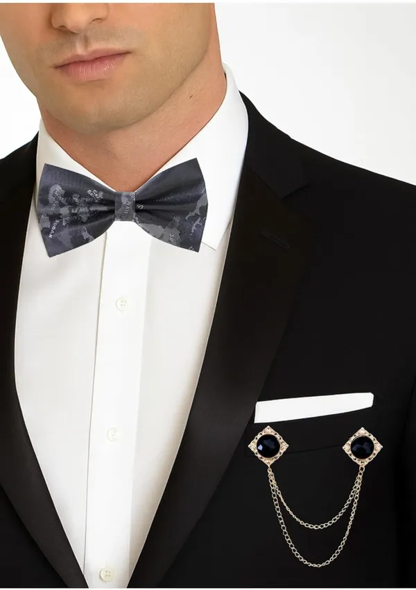 Men_Premium_Designer_Bow_Tie_with_Dual_Chain_&_Gemstone_Brooch_|_Pre-Tied_Adjustable_Luxury_Bow_Tie