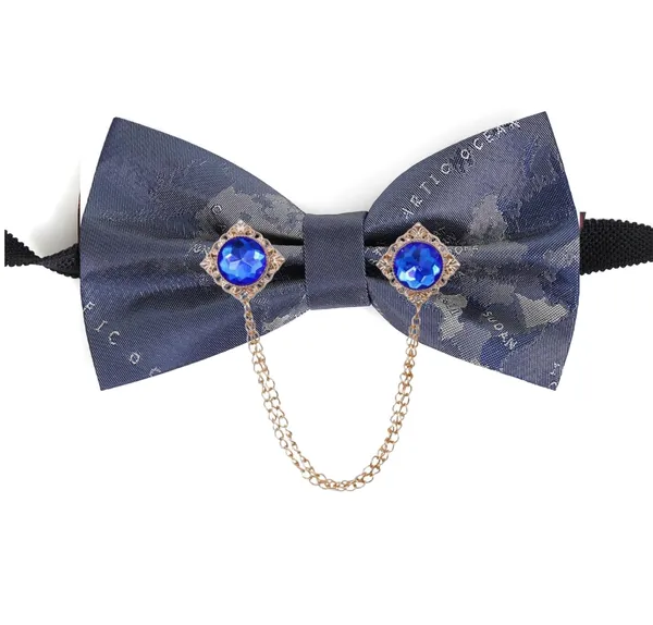 Men_Premium_Designer_Bow_Tie_with_Dual_Chain_&_Gemstone_Brooch_|_Pre-Tied_Adjustable_Luxury_Bow_Tie
