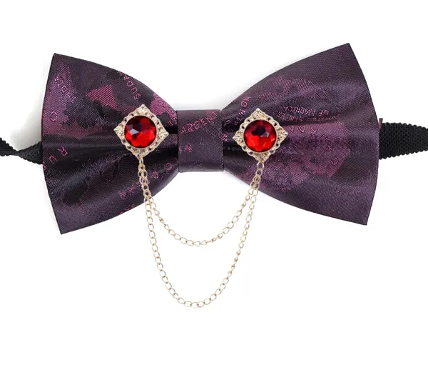 Men_Premium_Designer_Bow_Tie_with_Dual_Chain_&_Gemstone_Brooch_|_Pre-Tied_Adjustable_Luxury_Bow_Tie