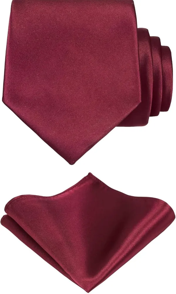 Necktie_Set_With_Silvar_Plated_Tiepin_&_Pocket_square_Set_Plain_Silk_Ties_Combo_For_Men