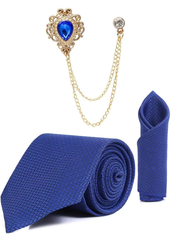Men_Premium_Satin_Tie,_Pocket_Square_&_Brooch_Combo_Set_Micro_fiber_arty_&_Formal_Wear_�_Available_in_9_Colors