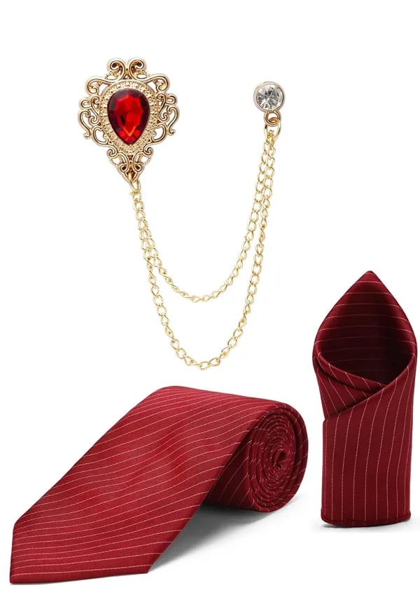 Men_Pinstripe_Satin_Tie,_Pocket_Square_&_Brooch_Combo_Set_Formal,_Wear_Available_in_7_Colors