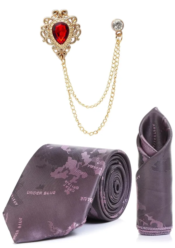 Men_World_Map_Printed_Satin_Tie,_Pocket_Square_&_Brooch_Combo_Set_Formal_Wear_Available_in_12_Colors