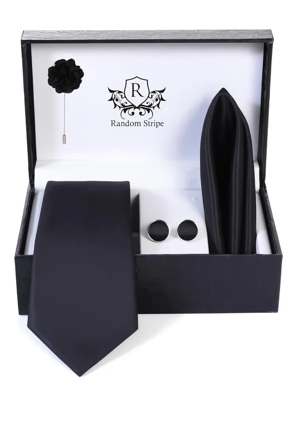 Premium_Satin_Necktie_Gift_Set_for_Men_�_Tie,_Pocket_Square,_Cufflinks_&_Lapel_Pin_|_10_Elegant_Colors_|_Perfect_for_Wedding,_Party_&_Office_Wear