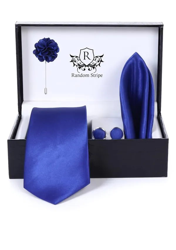 Premium_Satin_Necktie_Gift_Set_for_Men_�_Tie,_Pocket_Square,_Cufflinks_&_Lapel_Pin_|_10_Elegant_Colors_|_Perfect_for_Wedding,_Party_&_Office_Wear