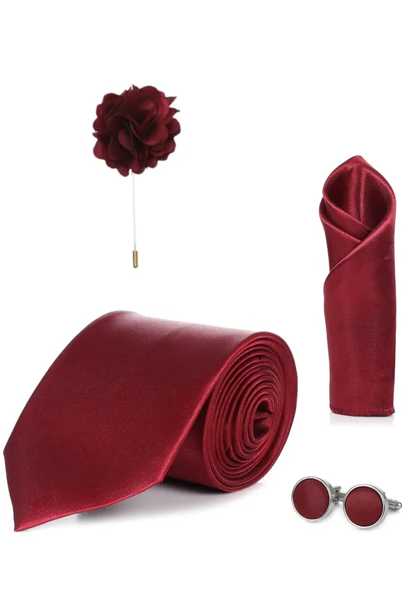 Premium_Satin_Necktie_Gift_Set_for_Men_�_Tie,_Pocket_Square,_Cufflinks_&_Lapel_Pin_|_10_Elegant_Colors_|_Perfect_for_Wedding,_Party_&_Office_Wear
