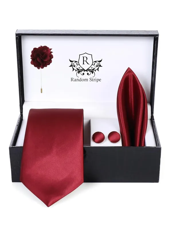 Premium_Satin_Necktie_Gift_Set_for_Men_�_Tie,_Pocket_Square,_Cufflinks_&_Lapel_Pin_|_10_Elegant_Colors_|_Perfect_for_Wedding,_Party_&_Office_Wear