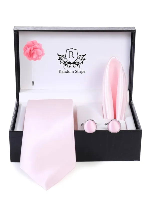 Premium_Satin_Necktie_Gift_Set_for_Men_�_Tie,_Pocket_Square,_Cufflinks_&_Lapel_Pin_|_10_Elegant_Colors_|_Perfect_for_Wedding,_Party_&_Office_Wear