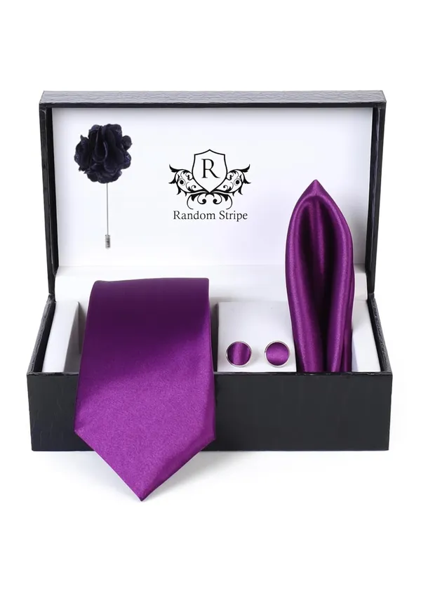 Premium_Satin_Necktie_Gift_Set_for_Men_�_Tie,_Pocket_Square,_Cufflinks_&_Lapel_Pin_|_10_Elegant_Colors_|_Perfect_for_Wedding,_Party_&_Office_Wear