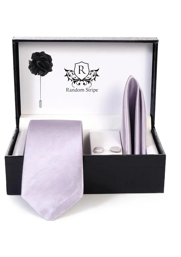 Premium_Satin_Necktie_Gift_Set_for_Men_�_Tie,_Pocket_Square,_Cufflinks_&_Lapel_Pin_|_10_Elegant_Colors_|_Perfect_for_Wedding,_Party_&_Office_Wear