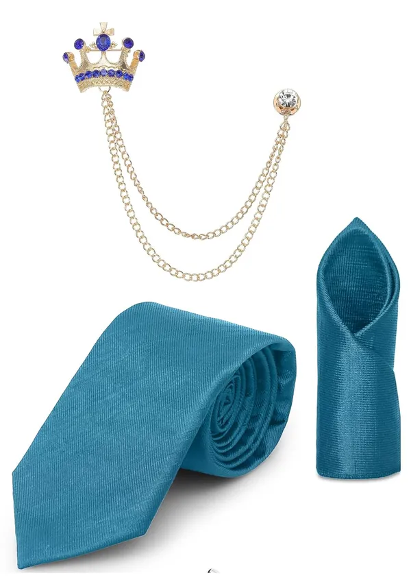Premium_Necktie,_Pocket_Square_&_Crown_Brooch_Combo_Set_for_Men_�_13_Stylish_Colors