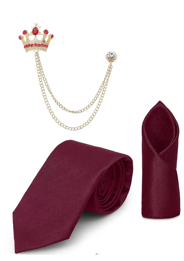 Premium_Necktie,_Pocket_Square_&_Crown_Brooch_Combo_Set_for_Men_�_13_Stylish_Colors