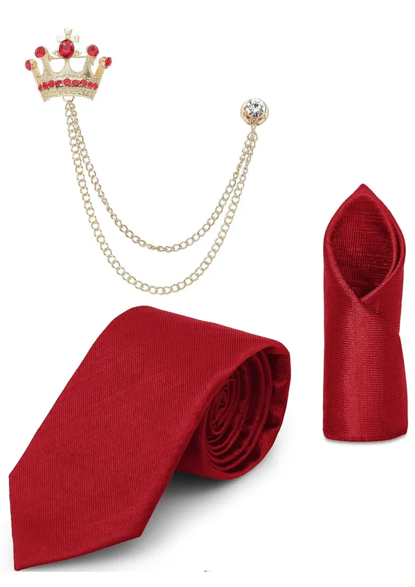 Premium_Necktie,_Pocket_Square_&_Crown_Brooch_Combo_Set_for_Men_�_13_Stylish_Colors