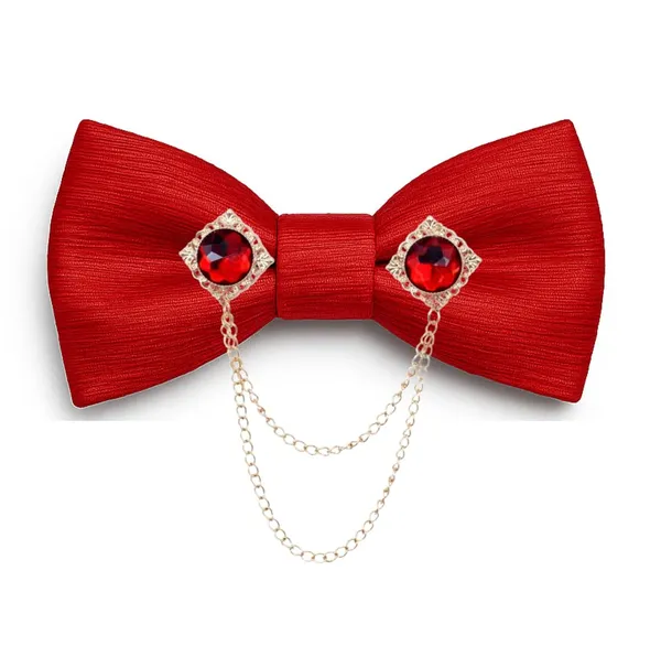Men's_Premium_Satin_Bow_Tie_with_Royal_Gemstone_Brooch_�_12_Colors_Elegant_Combo_for_Party,_Wedding_&_Formal